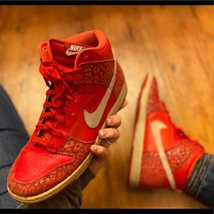 Red cheetah Nike sneakers